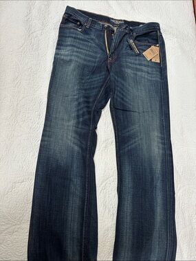 Lucky Brand Men's Bootcut Jeans - Deep Blue Indigo with Faded Whisker